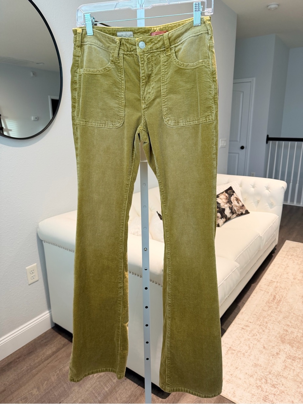Pilcro Olive Corduroy Flare Pants